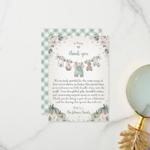Tarjeta De Agradecimiento Dulce Pequeña Calabaza Baby Shower de Otoño