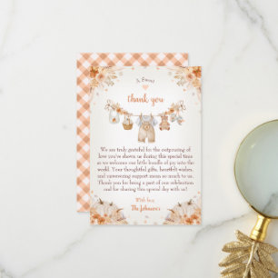 Tarjeta De Agradecimiento Dulce Pequeña Calabaza Fiesta de Bebé de Otoño