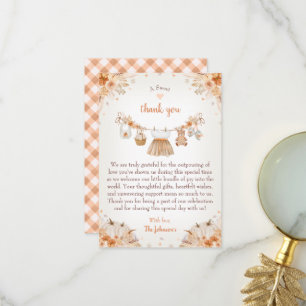 Tarjeta De Agradecimiento Dulce Pequeña Calabaza Fiesta de Bebé de Otoño