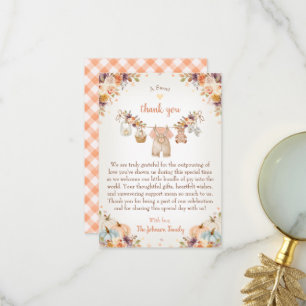 Tarjeta De Agradecimiento Dulce Pequeña Calabaza Fiesta de Bebé de Otoño