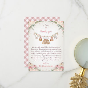 Tarjeta De Agradecimiento Dulce Pequeña Calabaza Shower de Otoño para Bebé