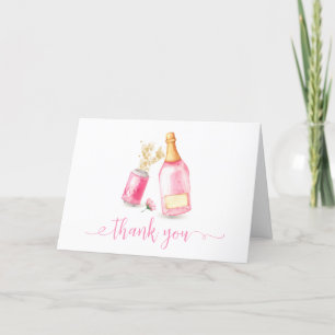 Tarjeta De Agradecimiento Dulce Poppin Champagne Chica de cerveza Baby Showe