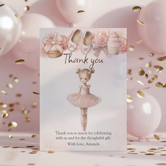 Tarjeta De Agradecimiento Dulce rosado Ballerina (Subido por el creador)