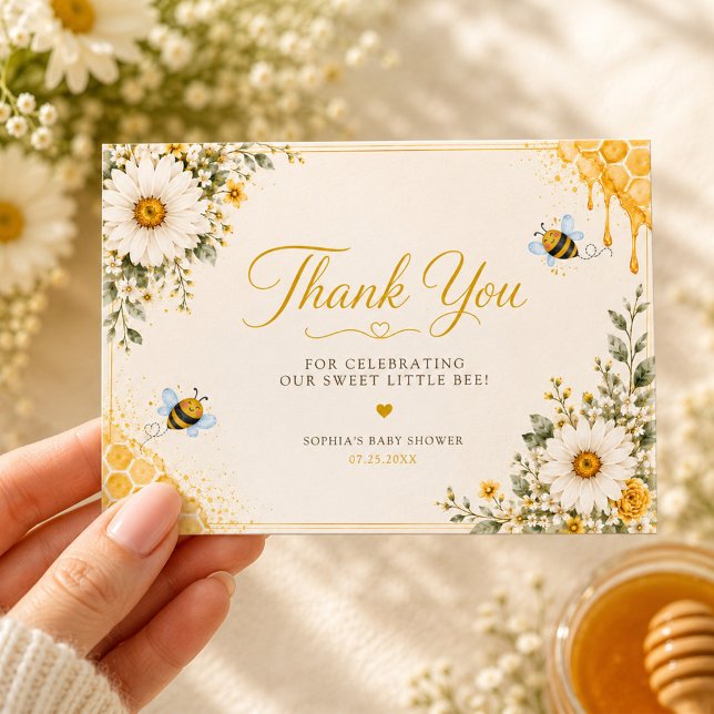 Tarjeta De Agradecimiento Dulce Shower de Bebé Abeja de Miel (Subido por el creador)