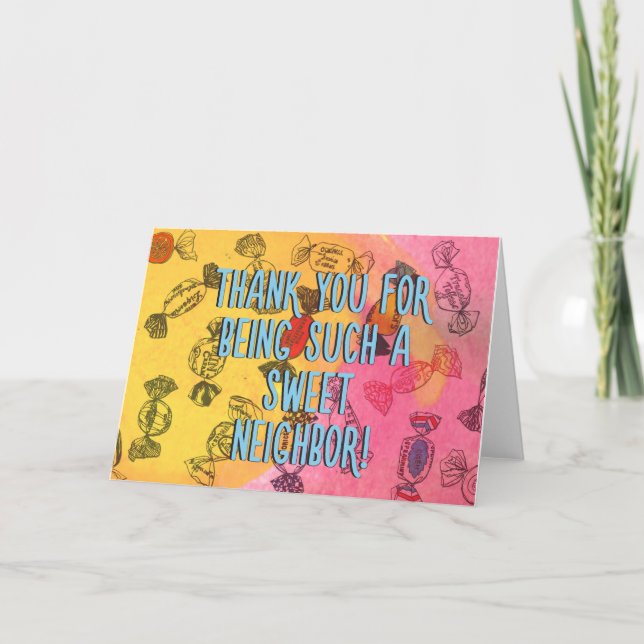 Tarjeta De Agradecimiento Dulce vecino (Anverso)