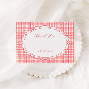 Tarjeta De Agradecimiento Dulce y Pequeño Baby Shower Rosa y Caña de Caramel