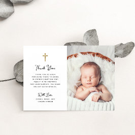 Tarjeta De Agradecimiento Dulce y simple | Bautismo fotográfico