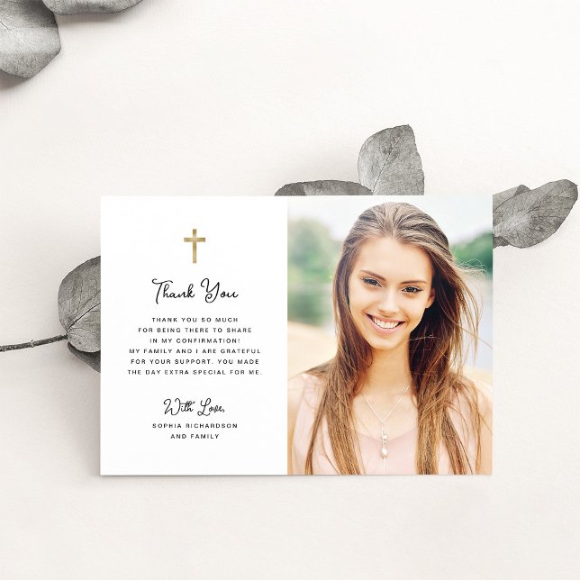 Tarjeta De Agradecimiento Dulce y simple | Confirmación de la foto (Subido por el creador)