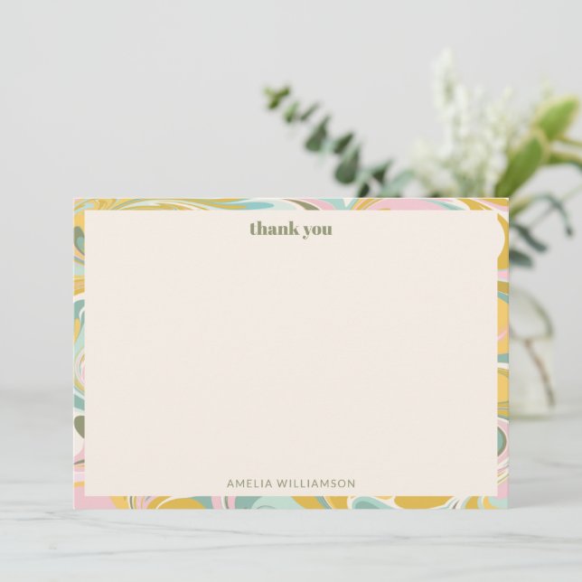 Tarjeta De Agradecimiento Dulce y Simple Fiesta de Despedida de Soltera Abst (Anverso de pie)
