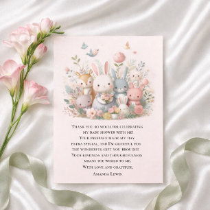 Tarjeta De Agradecimiento Dulces Animales Pastel Fiesta de Bebé Fantasía 