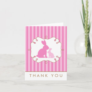 Tarjeta De Agradecimiento Dulces conejos Baby Shower Gracias