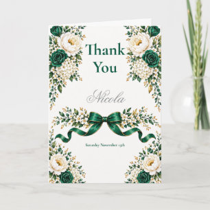Tarjeta De Agradecimiento Dulces Dieciséis Esmeralda Verde