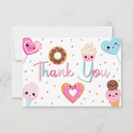 Tarjeta De Agradecimiento Dulces espoletas de golosinas Donut Baby Shower Gr