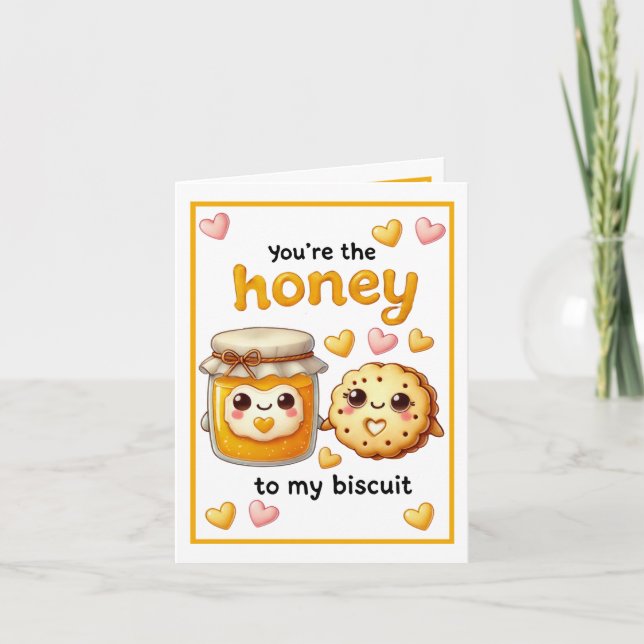 Tarjeta De Agradecimiento Dulces Galletas y Miel Kawaii (Anverso)