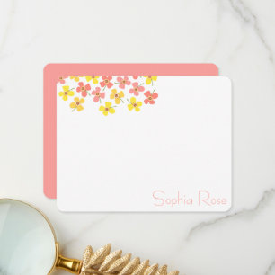 Tarjeta De Agradecimiento Dulces Margaritas Rosadas Flores Chic Nueva Bebé N