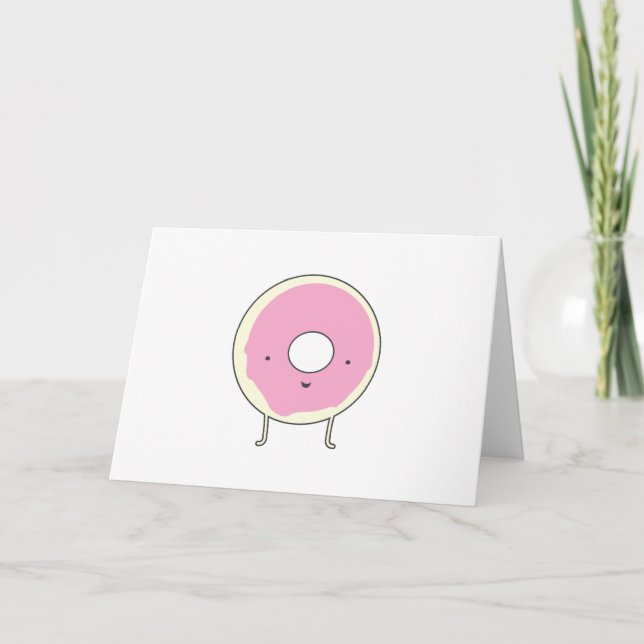 Tarjeta De Agradecimiento Dulces Postre Comida Rosa Donut (Anverso)