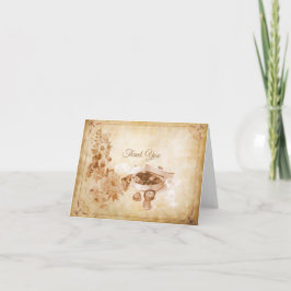 Tarjeta De Agradecimiento Dulces y flores de época