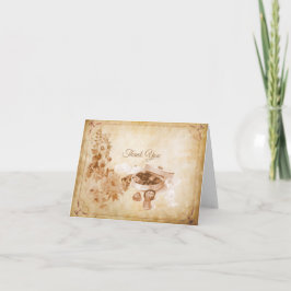 Tarjeta De Agradecimiento Dulces y flores de época