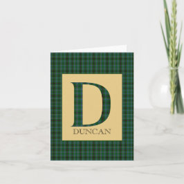 Tarjeta De Agradecimiento Duncan Tartan Monogram D