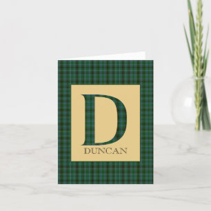 Tarjeta De Agradecimiento Duncan Tartan Monogram D