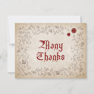Tarjeta De Agradecimiento Dungeon Map RPG Gamer Boda
