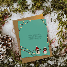 Tarjeta De Agradecimiento Dúo de muñecos de nieve Feliz Navidad– Luces de in