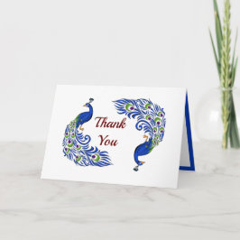 Tarjeta De Agradecimiento Duo Peacock Folded Wedding Thank You Cards
