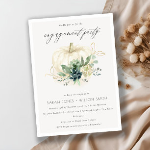 Tarjeta De Agradecimiento Dusky Blue Succulum Pumpkin Engagement Invite