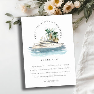Tarjeta De Agradecimiento Dusky Crucero Palm Seascape Despedida de Soltera
