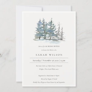 Tarjeta De Agradecimiento Dusky Green Blue Pine Woods Bridal Shower
