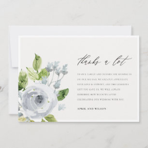 Tarjeta De Agradecimiento Dusky suave azul acuarela Floral Gracias