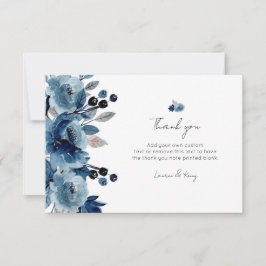 Tarjeta De Agradecimiento Duste azul floral Gracias Cartas
