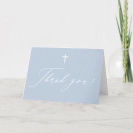 Tarjeta De Agradecimiento Duste Blue Cross White Boy Baptism