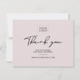 Tarjeta De Agradecimiento Duste rosado moderno Lettering Business Gracias