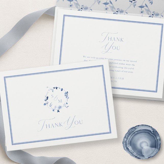 Tarjeta De Agradecimiento Dusty Blue Fine Art Thank You Note (Subido por el creador)