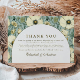 Tarjeta De Agradecimiento Dusty Blue Floral Arch Garden Wedding
