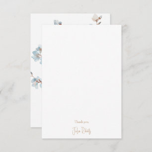 Tarjeta De Agradecimiento Dusty Blue Floral Blank Gracias