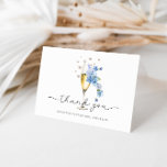 Tarjeta De Agradecimiento Dusty Blue Floral Pearls & Prosecco Bridal Shower<br><div class="desc">Dusty Blue Floral Pearl & Prosecco Bridal Shower</div>