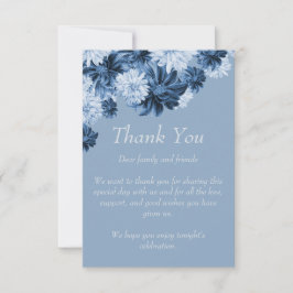 Tarjeta De Agradecimiento Dusty Blue Floral Wedding Thank You Card