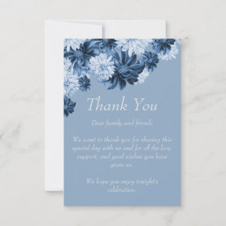 Tarjeta De Agradecimiento Dusty Blue Floral Wedding Thank You Card