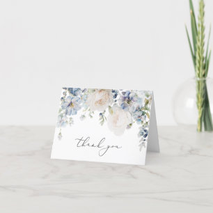 Tarjeta De Agradecimiento Dusty Blue Garden Boda Floral Foto
