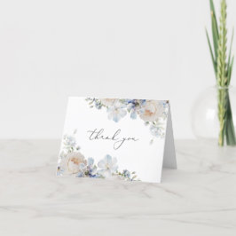 Tarjeta De Agradecimiento Dusty Blue Garden Floral