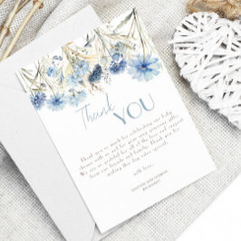 Tarjeta De Agradecimiento DUSTY Blue Hydrangea Elegant Baby Shower
