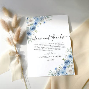 Tarjeta De Agradecimiento Dusty Blue Ivory Wedding Thank You Cards