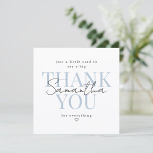 Tarjeta de agradecimiento Dusty Blue Modern Script