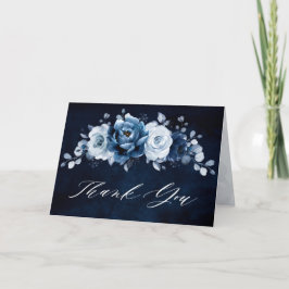 Tarjeta De Agradecimiento Dusty Blue Slate Navy Bridal Shower Boda Gracias