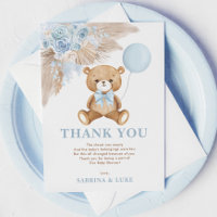 Dusty Blue Teddy Bear Balloon Boy Baby Shower