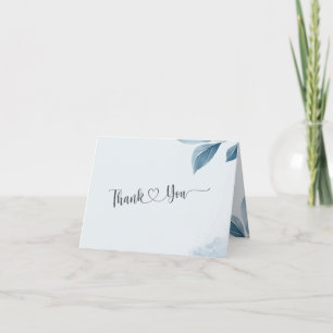 Tarjeta De Agradecimiento Dusty Blue Watercolor Bears Botanical Baby Shower