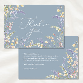 Tarjeta De Agradecimiento Dusty Blue Wildflower Baby Shower