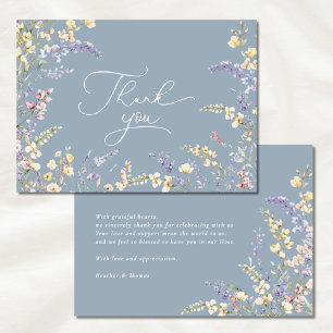 Tarjeta De Agradecimiento Dusty Blue Wildflower Baby Shower
